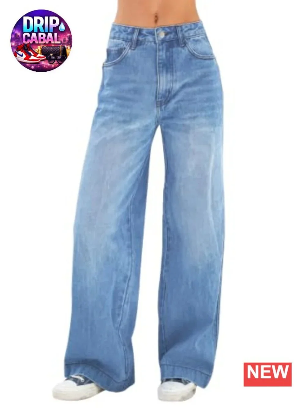 Wide Leg Distressed High Waist Stretchy Baggy Denim Jeans Women Y2K Pants